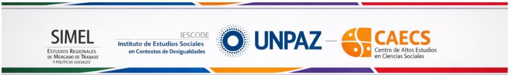 VIII Jornadas Nacionales sobre Estudios Regionales y Mercados de Trabajo.
															Universidad Nacional de José C. Paz -  Universidad Abierta Interamericana, Sede centro..
															14 al 16 de octubre de 2026.
										Buenos Aires, Argentina.